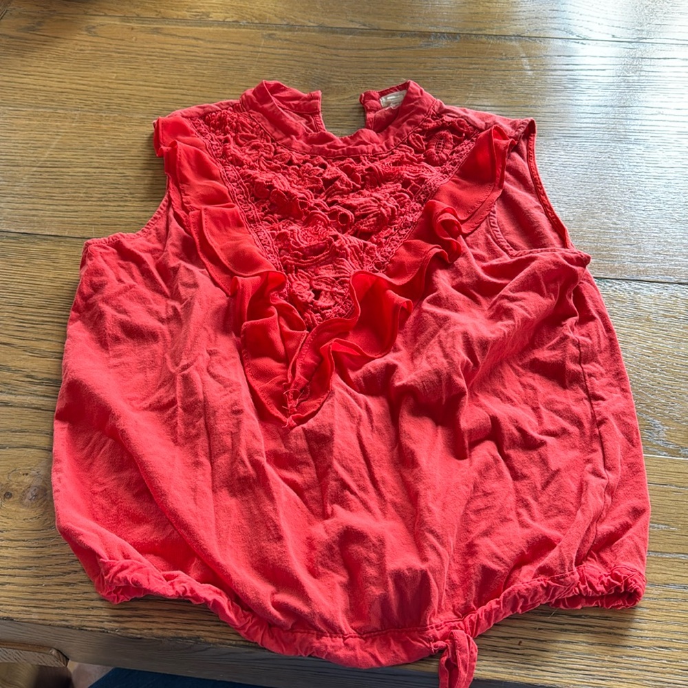 Red lace tank top